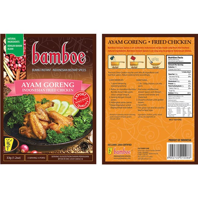 Bamboe Indonesia Fried Chicken Condiment